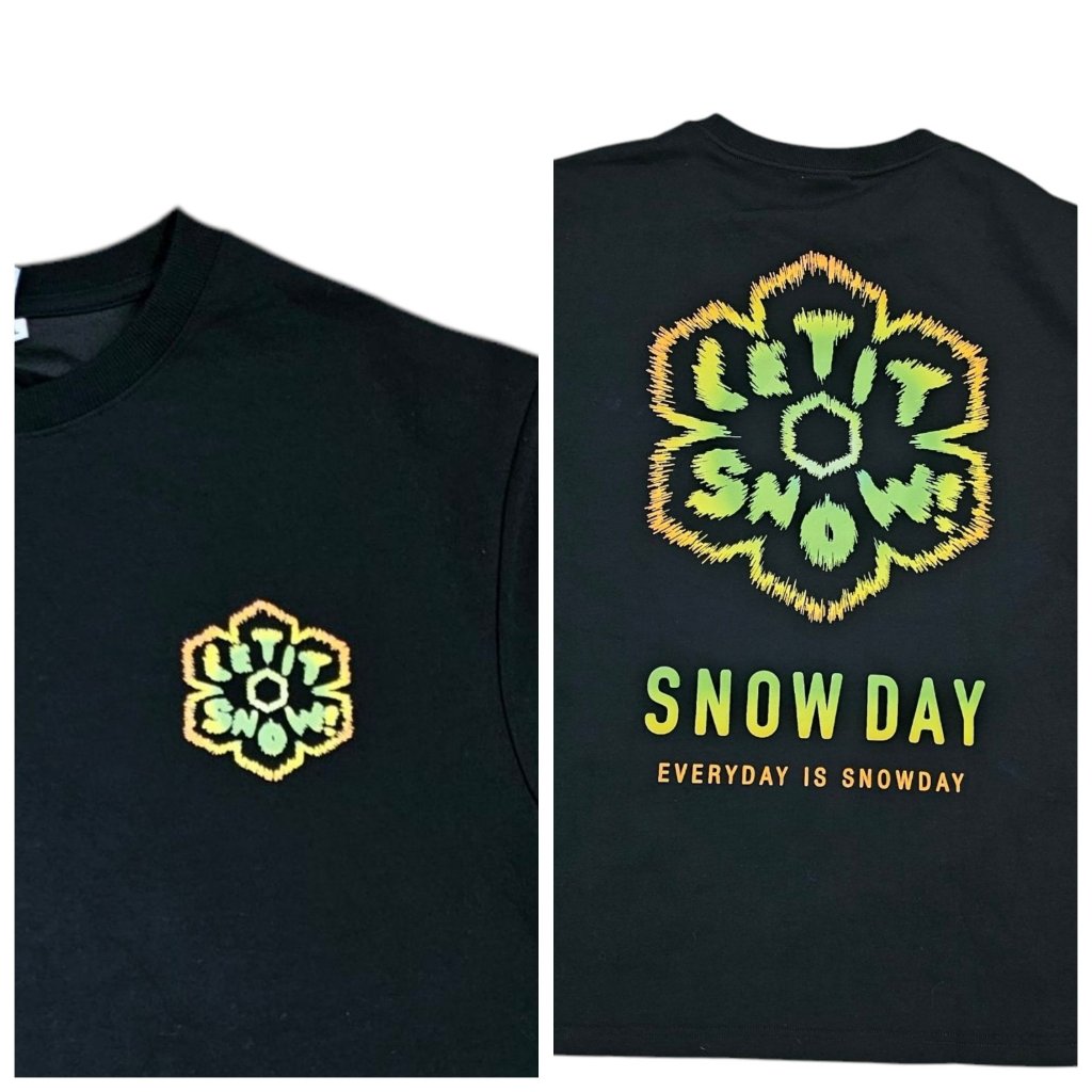 Snow Day Streetwear Tshirt Black Thick Logo Nwot Let It Snow Size L Large